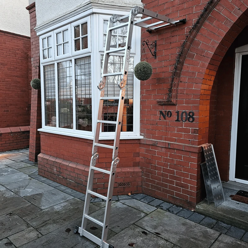 Image of 3.46m Lightweight Aluminium Folding Multi-position Work Platform Ladder