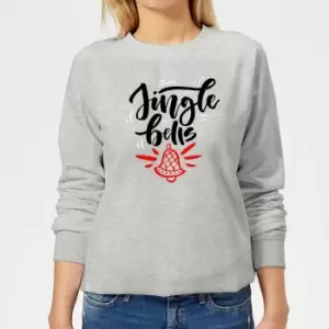 Image of jingle Bells Womens Christmas Jumper - Grey - M