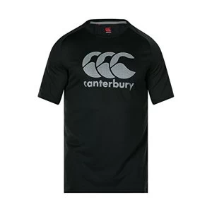 Image of Canterbury Mens Vapodri Large Logo Training T-Shirt, Black, X-Small