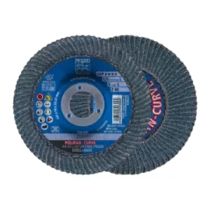 Image of Pferd Polifan Curve Flap Disc PFR 125X22.23mm Width L Z40 SGP Steelox for Steel