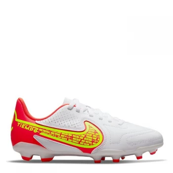 Image of Nike Tiempo Legend Club Junior FG Football Boots - White/Volt