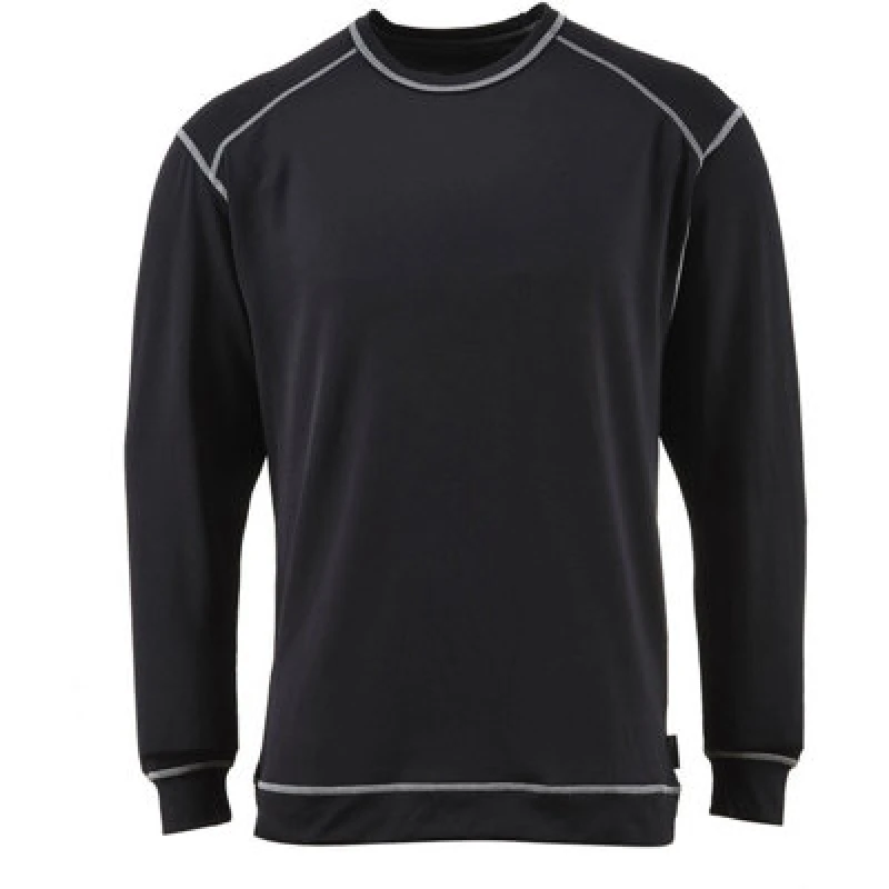 Image of Portwest Base Pro Mens Antibacterial Long Sleeve Base Layer Top B153BKRS Colour: Black