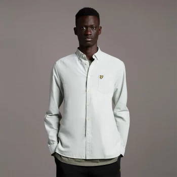 Image of Regular Fit Light Weight Oxford Shirt - Fern Green/ White - L