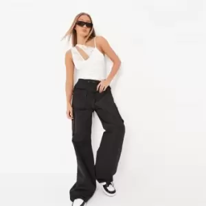 Image of Missguided Corset One Shoulder Bodysuit - White