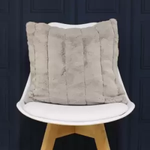 Image of Riva Paoletti Empress Super Soft Faux Fur Cushion Cover, Grey, 45 x 45 Cm