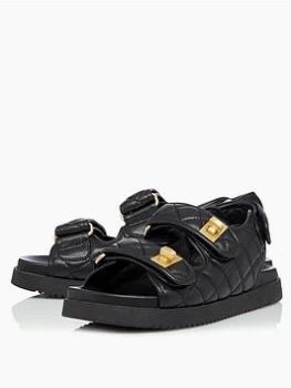 Image of Dune London Lockstockk Flat Sandal - Black, Size 7, Women