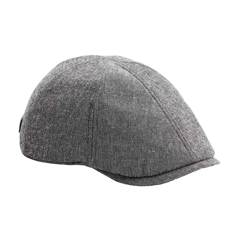Image of Beechfield Beechfield Men Linen Summer Newsboy Cap in Grey Grey One Size Male 5063470839322