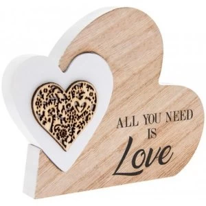 Image of All You Need Is Love' Natural Toned Heart Block