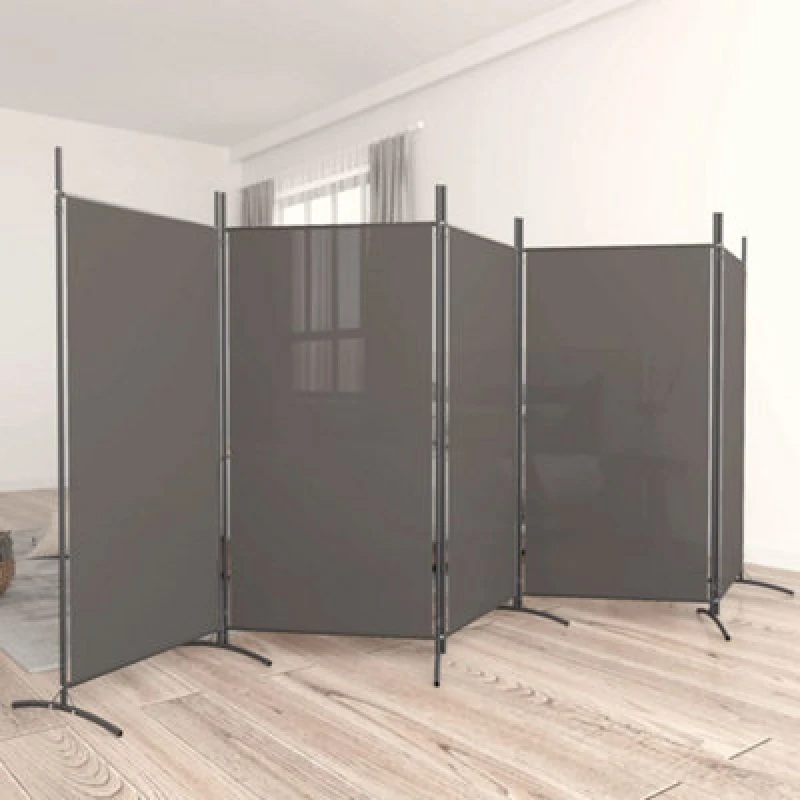 Image of Vidaxl 5-panel Room Divider Anthracite 433X180 Cm Fabric 350268
