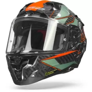 Image of LS2 FF327 Challenger Carbon Fold Matt Green Orange XL
