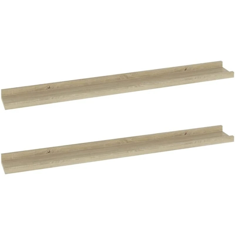 Image of VIDAXL Wall Shelves 2 pcs Sonoma Oak 80x9x3cm Vidaxl 8720286417829