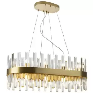 Image of Schuller Grace 20 Light Pendant Ceiling Light Brushed Gold, Transparent, G9
