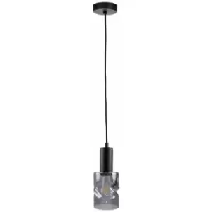 Image of Keter Lighting - Keter Cross Slim Pendant Ceiling Light Black, 10cm, 1x E27