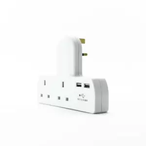 Image of Status 2 X Mains / USB Plug Through Adaptor