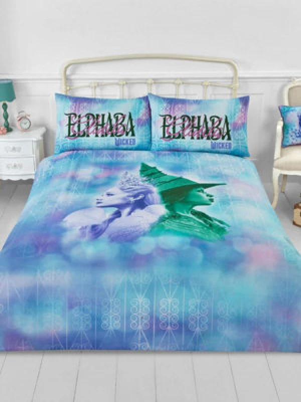 Image of Wicked Glinda And Elphaba Double Duvet Cover And Pillowcase Set