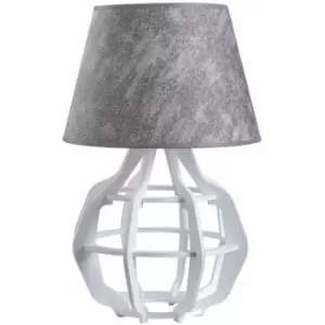 Image of Keter Bento Table Lamp With Round Tapered Shade White, Grey, 30.5cm, 1x E27