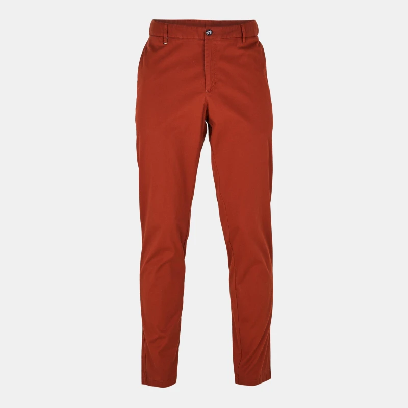Image of Boss Mens Black Cotton Slim Fit Trousers Medium Red male 42 (52)