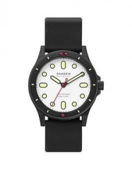 Image of Skagen Fisk White Dial Black Strap Watch