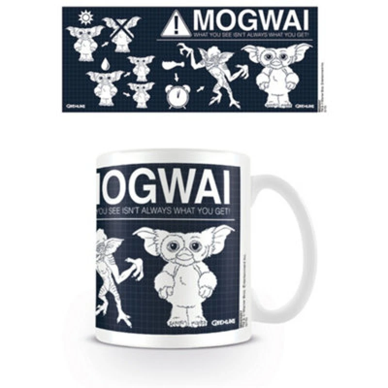 Image of Gremlins Gremlins Rules Mogwai Mug in Off White Off White One Size Unisex 5059958367463