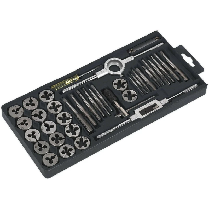 Image of Loops 40pc Metric Tap & Split Die Set - M3 to M12 - Manual Bar & Socket Threading Tool Multi