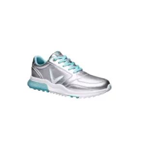 Image of Callaway 2022 Lady AURORA Golf Shoes SILVER/LIGHT Blue - UK7