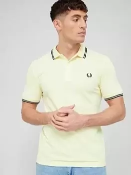 Image of Fred Perry Twin Tipped Polo Shirt, Wax Yellow, Size S, Men