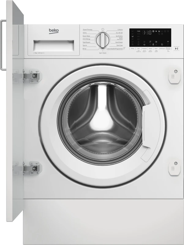 Image of Beko bPRO 500 WTIK84122 Integrated 8kg WiFi Connected Washing Machine with 1400 rpm - White - A Rated