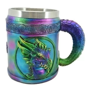 Image of Metallic Rainbow Dragon Decorative Tankard