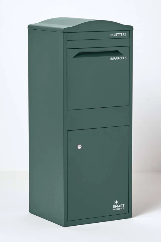 Image of Homescapes Smart Parcel Box Large Curved Top Front Access Secure Delivery Box in Green Green Unisex