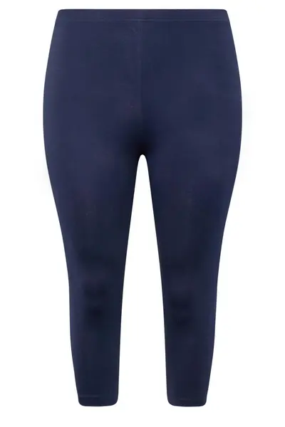 Image of Yours Cropped Leggings Blue