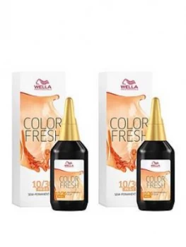 Image of Wella Wella Professionals Color Fresh Semi-Permanent Colour Lightest Blonde Gold Violet 75ml Duo Pack