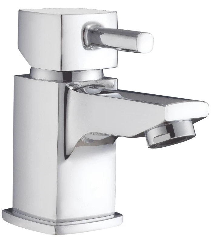 Image of Balterley Mono Basin Mixer Bathroom Sink Tap with Push Button Waste - Chrome in Silver Silver Unisex