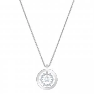 Image of Swarovski Further |Rhodium Plated |White |Circle Necklace Jewellery