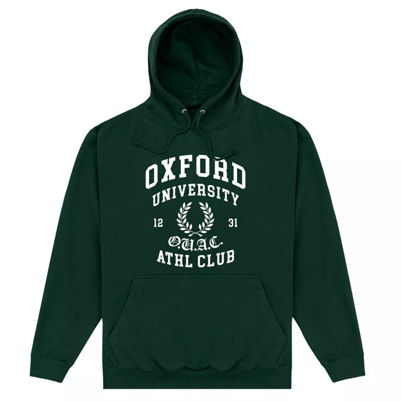 Image of Oxford University Mens Athletic Hoodie in Green Size: Small Green Male S