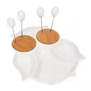 Image of White Bamboo Owl Snack Set