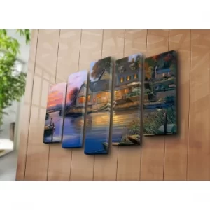 Image of 5PATK-176 Multicolor Decorative Canvas Painting (5 Pieces)