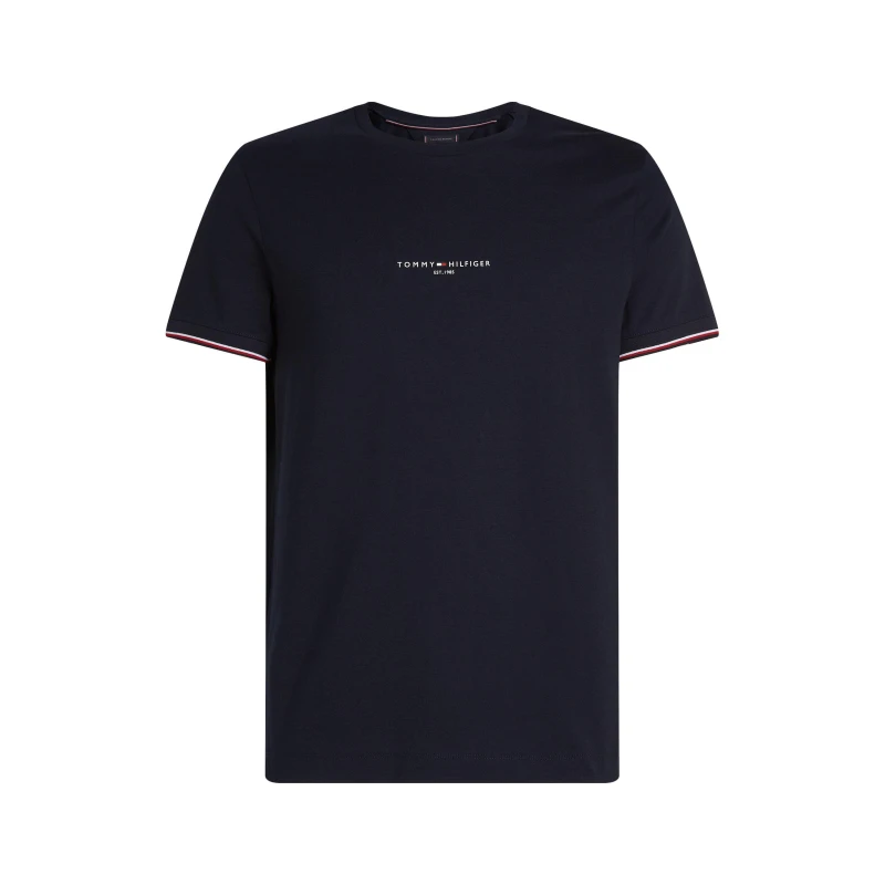 Image of Tommy Hilfiger Logo Tipped T-Shirt - Blue Blue 2XL