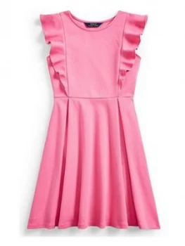 Image of Ralph Lauren Girls Ponte Ruffle Dress
