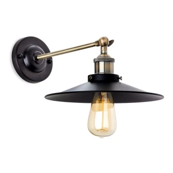 Image of Firstlight - Ashby - 1 Light Indoor Wall Light Black, Antique Brass, E27