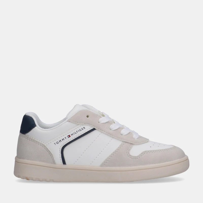 Image of Tommy Hilfiger Unisex Kids Block Low-Top Trainers White/Beige unisex 2.5 (35)