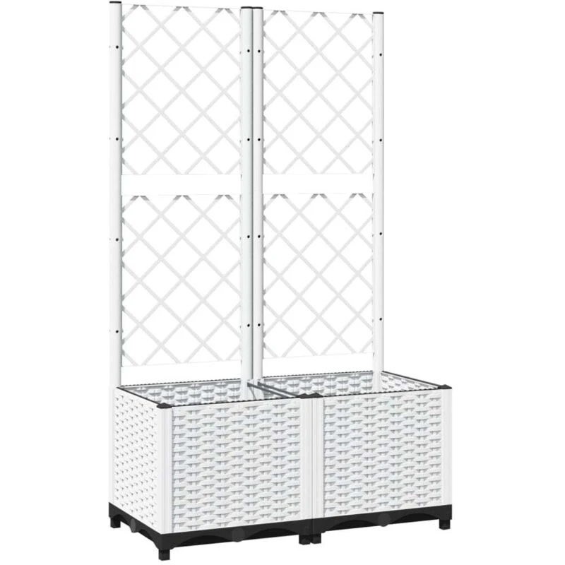 Image of VIDAXL Garden Planter with Trellis White 80x40x136cm pp Vidaxl 8720845671754