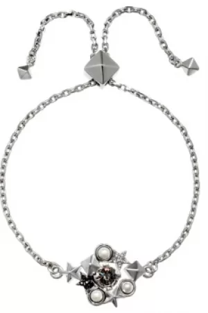 Image of Ladies Karl Lagerfeld Silver Plated Eclectic Stud Slide Bracelet 5378229