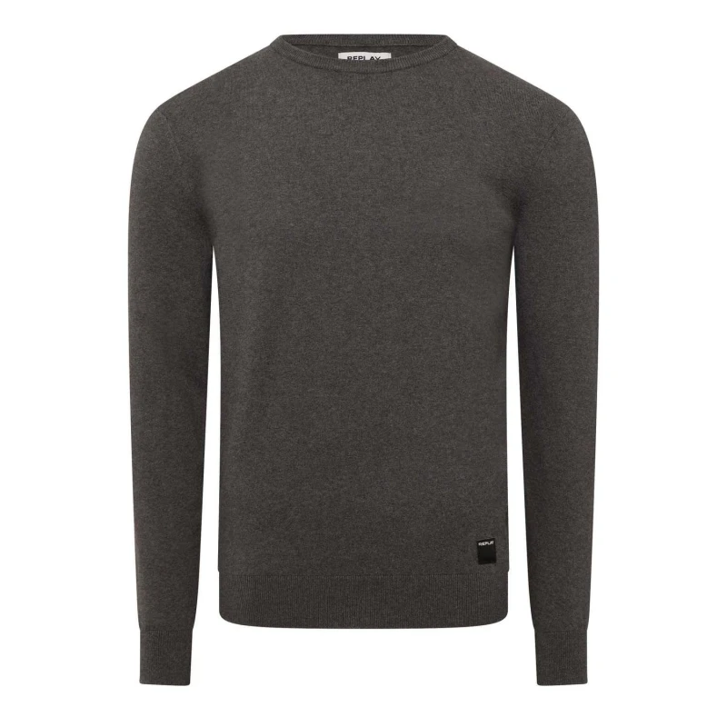 Image of Replay Knitted Crewneck Sweatshirt Grey male S