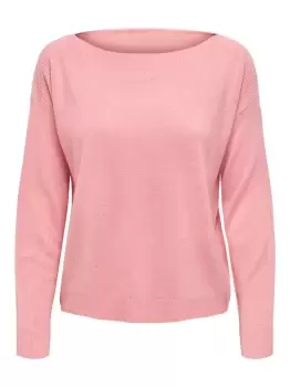 Image of ONLY Boatneck Knitted Pullover Women Pink
