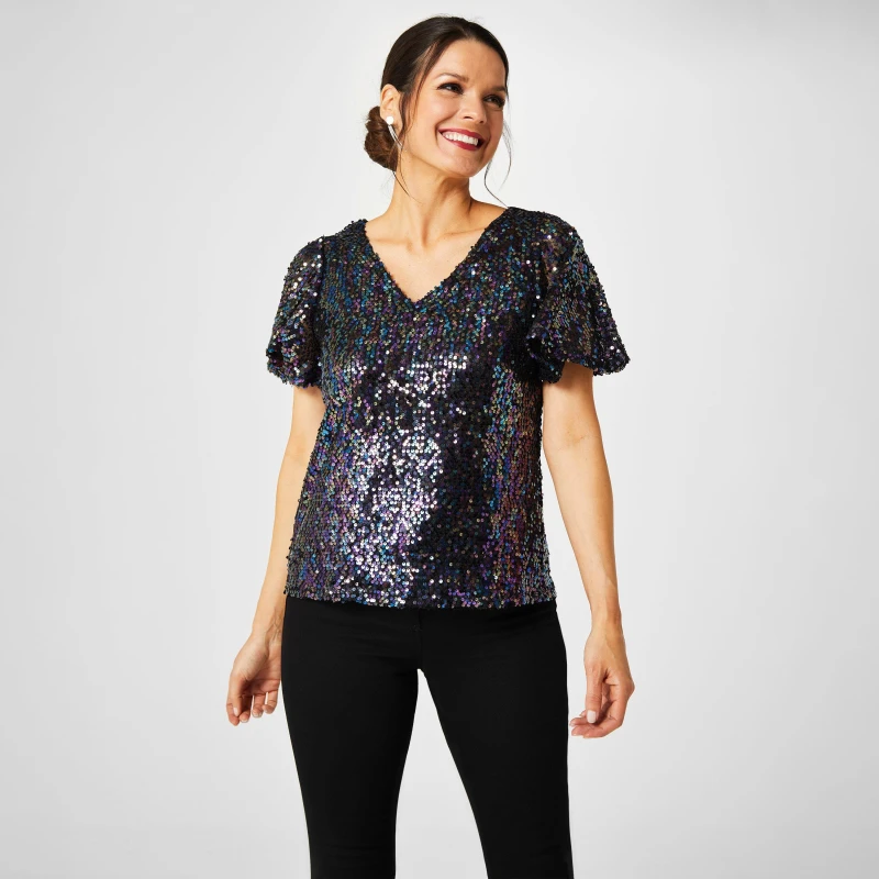 Image of Biba Biba Sequin Top - Multi Multi 8