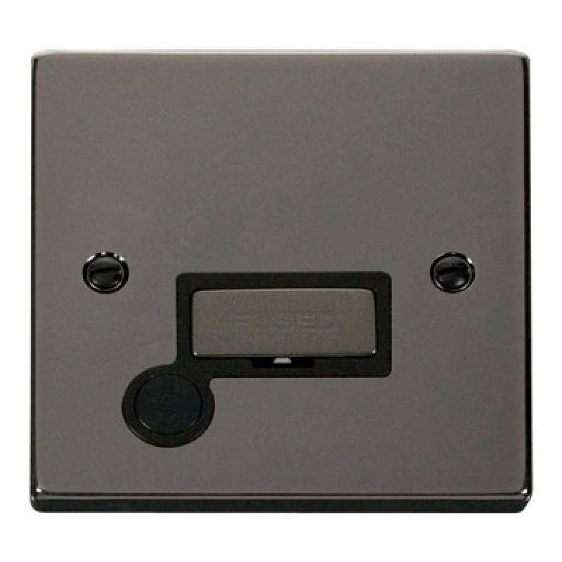 Image of SE Home Black Nickel 13A Fused Ingot Connection Unit With Flex Black