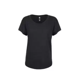 Image of Next Level Womens/Ladies Tri-Blend Dolman T-Shirt (M) (Vintage Black)