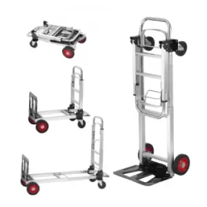Image of VEVOR Aluminum Hand Truck, 2 in 1, 400 lbs Load Capacity, Heavy Duty Industrial Convertible Folding Hand Truck and Dolly, Utility Cart Converts from H