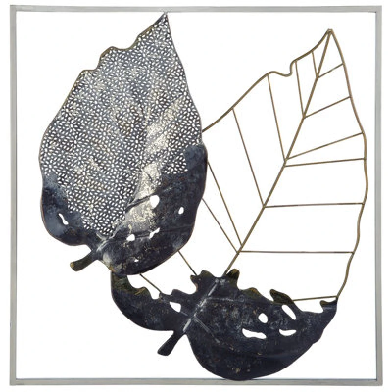 Image of Beliani Wall Decor Leaf Rhenium Metal 50 Cm Multicolour
