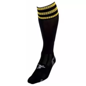 Image of Precision Unisex Adult Pro Football Socks (7 UK-11 UK) (Black/Gold)